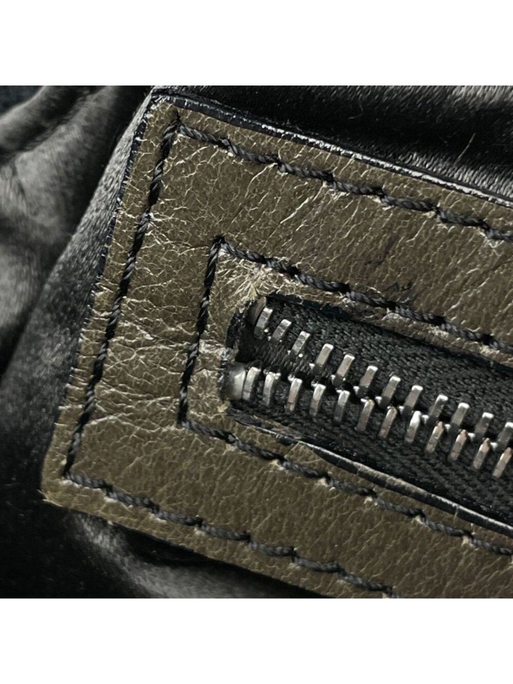 Fendi Zucca Logo Shoulder Bag Mamma Baguette Fabric Black - Picture 11 of 13